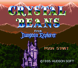 Crystal Beans from Dungeon Explorer (SNES) screenshot: Title screen