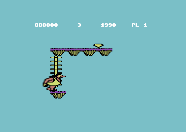 Frak! (Commodore 64) screenshot: Start of the game.