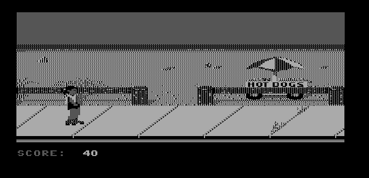 California Games (DOS) screenshot: Skating (Hercules Monochrome)