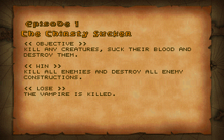 Alchemist (Windows) screenshot: BloodSucker Mission 1 objectives