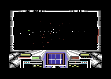 Starglider (Commodore 64) screenshot: I blew up the enemy.