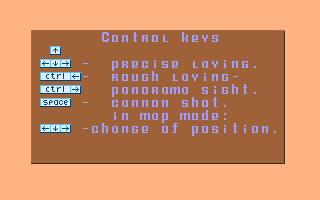 Tanks' Destroyer (DOS) screenshot: One of the help screens
