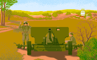Tanks' Destroyer (DOS) screenshot: Meet the gun's unit