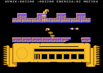Miecze Valdgira (Atari 8-bit) screenshot: Being killed turns you into a skull