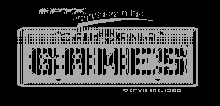 California Games (DOS) screenshot: Title screen (Hercules Monochrome)