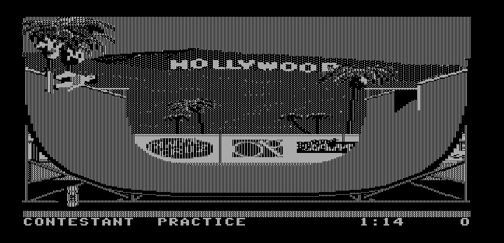 California Games (DOS) screenshot: Halfpipe (Hercules Monochrome)