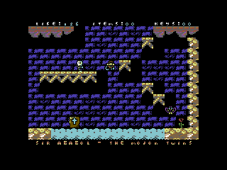 Sir Ababol (Commodore 64) screenshot: Water does damage.
