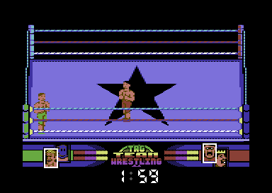 American Tag-Team Wrestling (Commodore 64) screenshot: DING! DING! DING!