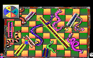 Hoyle: Official Book of Games - Volume 3 (DOS) screenshot: Snakes and Ladders (16 Color EGA Version)