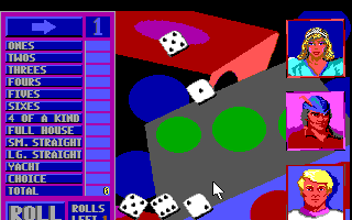Hoyle: Official Book of Games - Volume 3 (DOS) screenshot: Yacht. (16 Color EGA Version)