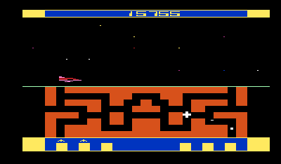 Flash Gordon (VIC-20) screenshot: The map shows only one node of hatching pods remains in this city.
