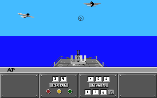 Destroyer (Amiga) screenshot: Enemy planes sighted!