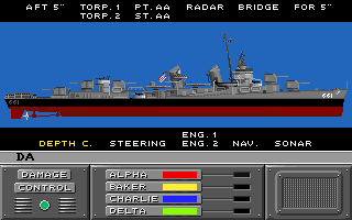 Destroyer (Amiga) screenshot: Damage report.