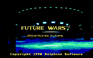 Future Wars: Adventures in Time (DOS) screenshot: Title Screen (EGA/TANDY)
