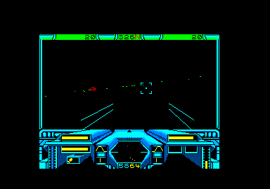 Starglider (Amstrad CPC) screenshot: Firing my lasers.
