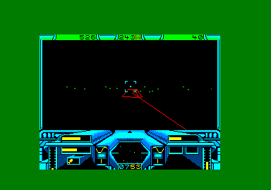 Starglider (Amstrad CPC) screenshot: Being shot.
