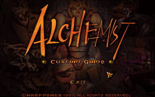 Alchemist (Windows) screenshot: The custom game mode main menu