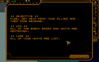 Alchemist (Windows) screenshot: Viewing the mission objectives from the in-game menu
