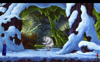 King's Quest V: Absence Makes the Heart Go Yonder! (DOS) screenshot: It's a yeti! (CDROM version) (VGA)
