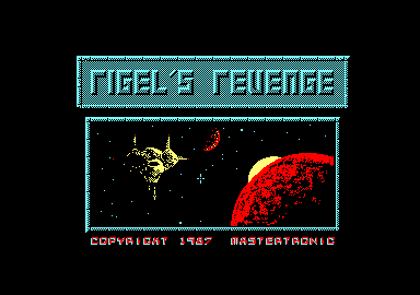 Rigel's Revenge (Amstrad CPC) screenshot: Title screen for part one