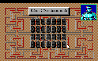 Hoyle: Official Book of Games - Volume 3 (DOS) screenshot: Dominoes - Pick some dominoes. (16 Color EGA Version)