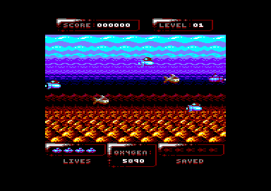 Sub Hunter (Amstrad CPC) screenshot: And away we go!
