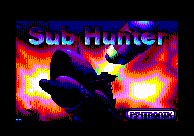Sub Hunter (Amstrad CPC) screenshot: Loading screen (128k 3" disk version)