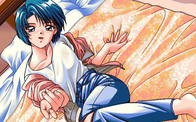 Marine Rouge (PC-98) screenshot: Your sister is drunk...