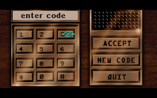 Voyeur II (DOS) screenshot: Before the game can be started a code must be entered. It's printed in the manual and is probably the same for all DOS versions of the game