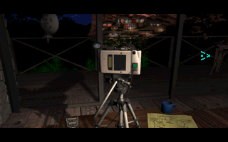 Voyeur II (DOS) screenshot: The sequence ends and control returns to the player with the video camera in full view