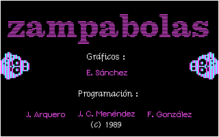 Zampabolas (DOS) screenshot: Title & credits screen