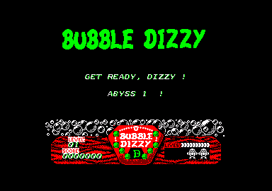 Bubble Dizzy (Amstrad CPC) screenshot: Get ready for abyss one.