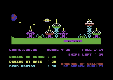 Caverns of Sillahc (Commodore 64) screenshot: Shoot and dodge the enemy.