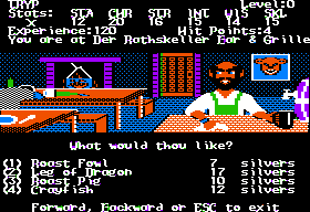 Alternate Reality: The Dungeon (Apple II) screenshot: In the tavern