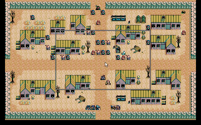 Nana Eiyū Monogatari (PC-98) screenshot: Wow, the battle field is the whole town!