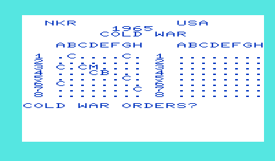 Nukewar (VIC-20) screenshot: Starting a new game