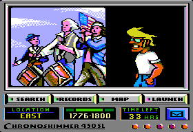 Where in America's Past Is Carmen Sandiego? (Apple II) screenshot: A V.I.L.E. henchmen!