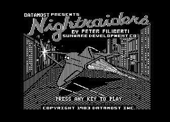 Nightraiders (Atari 8-bit) screenshot: Title Screen