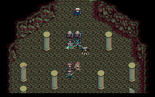 Nana Eiyū Monogatari (PC-98) screenshot: Battle against undead