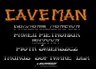 Caveman (Atari 8-bit) screenshot: Title screen