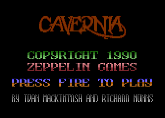 Cavernia (Atari 8-bit) screenshot: Title screen