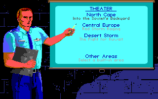 F-15 Strike Eagle II: Operation Desert Storm Scenario Disk (DOS) screenshot: The new available campaigns.