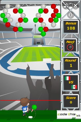Puzzle Soccer (iPhone) screenshot: Mexico Level (easy)