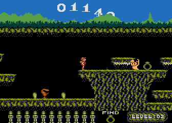 Cavernia (Atari 8-bit) screenshot: The second level