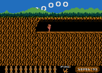 Cavernia (Atari 8-bit) screenshot: First level awaits
