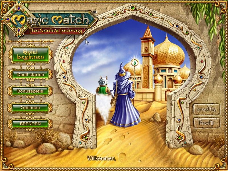 Magic Match: The Genie's Journey (Windows) screenshot: Menue