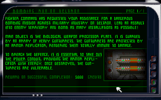 Final Impact (DOS) screenshot: Mission Objective