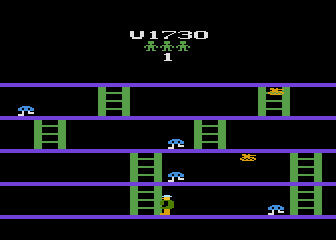 Fast Eddie (Atari 8-bit) screenshot: I lost all my lives. This is my final score.