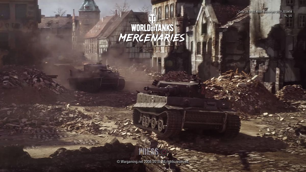 World of Tanks (PlayStation 4) screenshot: Version 1.31 - New main menu and download run on to op background CG movie