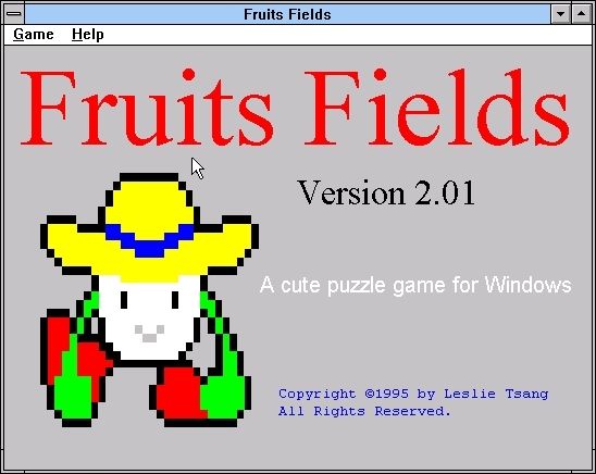 Fruits Fields (Windows 3.x) screenshot: The title screen<br><br>Version 2.01